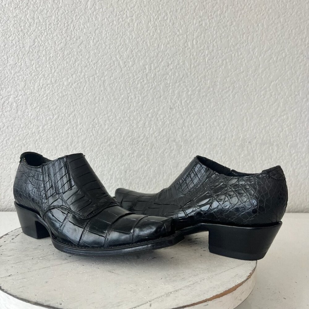 Rod Patrick Womens Pull on Shoes 5C Brown Caiman Exotic Western Boots Loafers